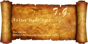 Tolna György névjegykártya